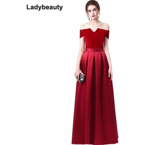Ladybeauty 2018 New Mothers dress Long Red wine Evening dress formal party prom dress vestidos de festa free shipping