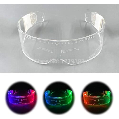 Fashion LED Luminous Glasses Light Up Visor Glasses Luminous Party LED Glasses Light up Sunglasses for Glow Party Supplies