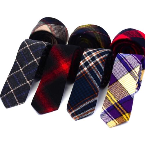 Ricnais Fashion 6cm Cotton Tie Red Black Plaid Slim Necktie For Mens Business Wedding Gravata Neck Tie Accessories Gifts Ties