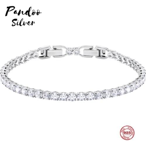 PANDOO Fashion Charm Pure 925 Silver Original 1:1 Copy, Low-key Gorgeous Exquisite Wild Bracelet Female Luxury Jewelry Gifts