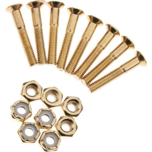 8 Sets Pack Mounting Screw Bolts + 8x Screw Nuts Longboard Skateboard Hardware Set