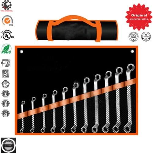 Ratcheting Combination Wrench Set Metric 8-piece 5.5x7-24x27mm, Chrome Vanadium Steel Double Ring Spanner Set,With Carrying Bag