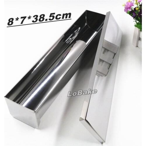 New 8*7*38.5cm half round sylinder shape top grade stainless steel bread mold metal loaf mould toast boxes DIY bakeware supplies