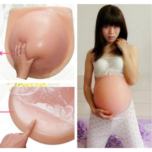 New Silicone Belly Fake Pregnant Belly Artificial Twins Baby pregnancy Bump Belly Test Birthday Gifts Hot