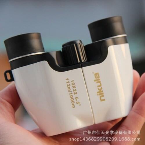 New White paint Telescope Nikula 10x22 Hd Binoculars Fun Sports Game Concert Telescopio Spotting Scope Mini for Fishing Portable