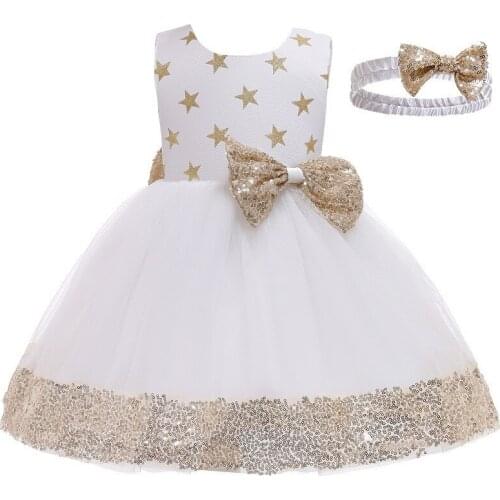 Toddler Dress Pentagram Printing Summer Casual Girls Dress Mesh Bow Princess Dresses For Festival Christmas Party Kids Clothes