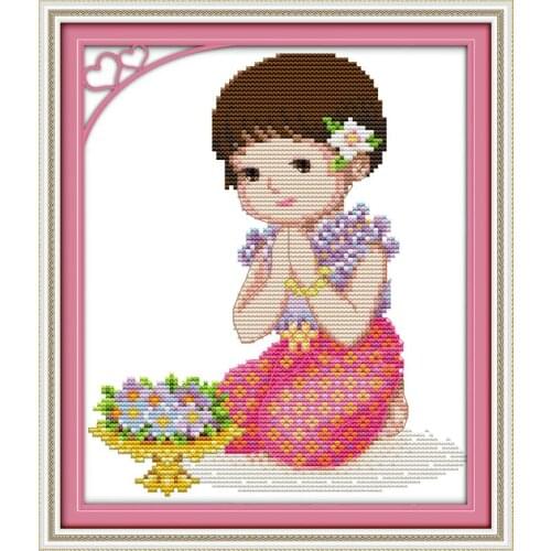 Pray (2) cross stitch kit people 18ct 14ct 11ct count print canvas stitches embroidery DIY handmade needlework plus
