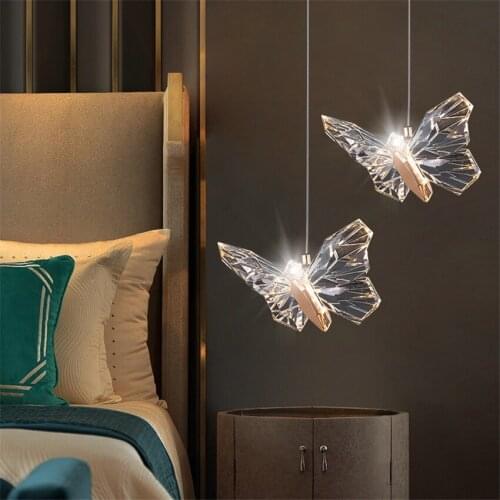 Modern Luxury Butterfly Pendant Lamp Living Room Art Decor Hanging Lamp Bedroom Dining Hall Corridor Aisle Loft Pendant Lights