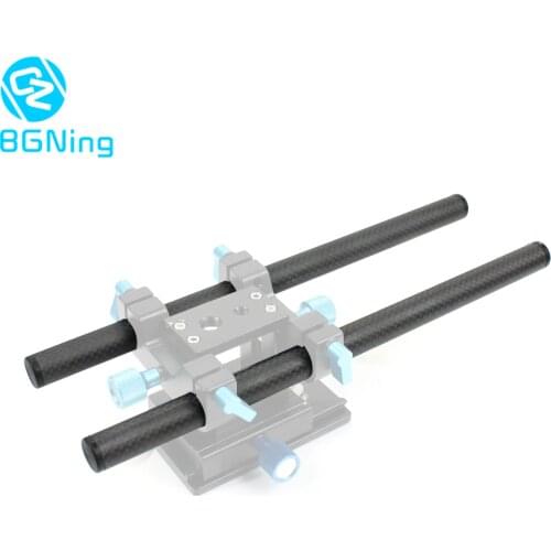 2Pcs 10cm / 25cm /30cm / 40cm Carbon Fiber Tube Rod for Dia 15mm Rod Rail System Follow Focus Camera Cage Kit