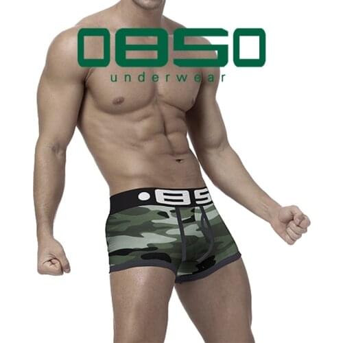 ORLVS Brand Male Panties Breathable Boxers Cotton Men Underwear U convex pouch Sexy Underpants camouflage Homewear Shorts