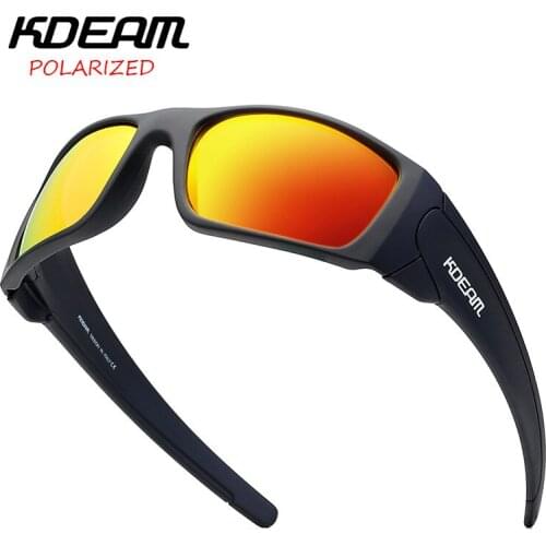 KDEAM ultralight TR90 sports sunglasses, outdoor riding glasses, real film polarized outdoor sunglasses