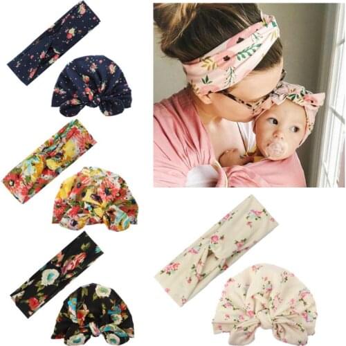 2PCS/Set Mom Mother & Daughter Kids Baby Girl Bow Headband Hair Band Accessories Parent-Child Family Headwear Head Band Headdres