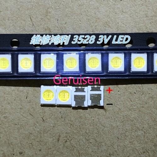 2000PCS/LOT HONGLI TRONIC DOUBLE CHIPS LED Backlight 1210 3528 2835 1W 3V 100LM Cool white LCD Backlight for TV TV Application