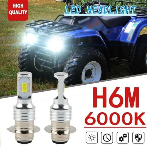 2x 70W H6M H6 LED 6000K White Headlight Bulbs For Kawasaki Bayou 220 300 2001-2004