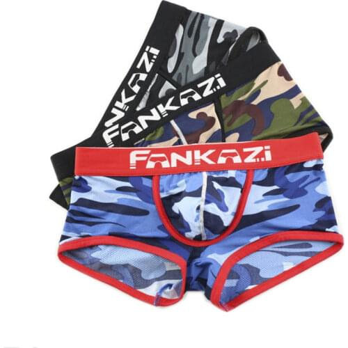 3Pcs/lot Mens Underwear Homme Boxer Shorts Camouflage Males U Convex Pouch Cueca Knickers Summer Males Lingerie Underpants S-XL