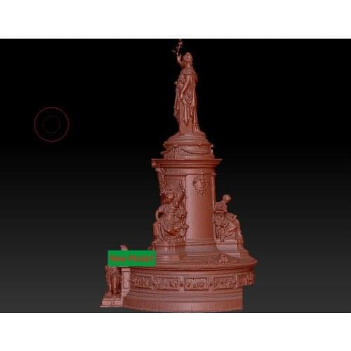 3D model for cnc 3D CNC machine in STL file format Republic plaza sculpture in Paris