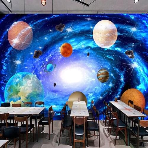 Custom 3D Cartoon Cosmic Vortex Star Space Photo Murals Wallpaper Bar KTV Children Kids Bedroom Home Decor Wall Cloth Wall Paper