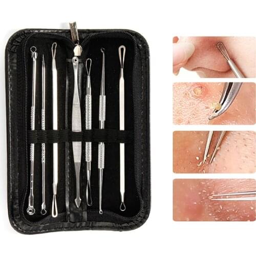 7PCS Blackhead Remover Beauty Tools Extraction Acne Black Spots Needles Set Pore Cleaner
