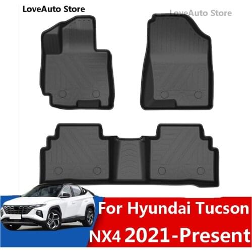 Car TPE Floor Mats Rugs Auto Rug Covers Auto Pads Interior Mats Waterproof for Hyundai Tucson NX4 2021 2022 Accessories