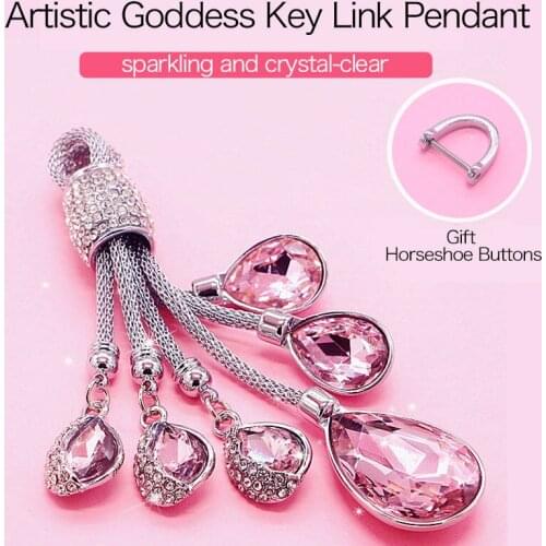 Car Key Case Crystal Pendant For Goddess temperament Auto Key Bag Cover Protector Key Crystal diamond car styling Shining