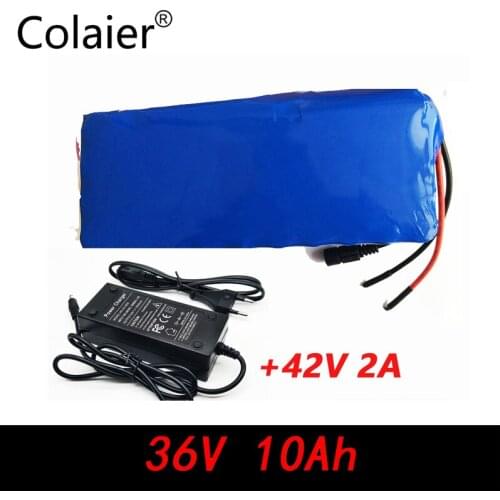 Colaier 36V 10AH bike electric car battery scooter high-capacity lithium battery+42V 2A charger