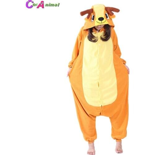 Polar Fleece Kigurumi Sika Deer Cosplay Costume Cartoon Onesies Pajama Halloween Carnival Masquerade Party Jumpsuit Clothing