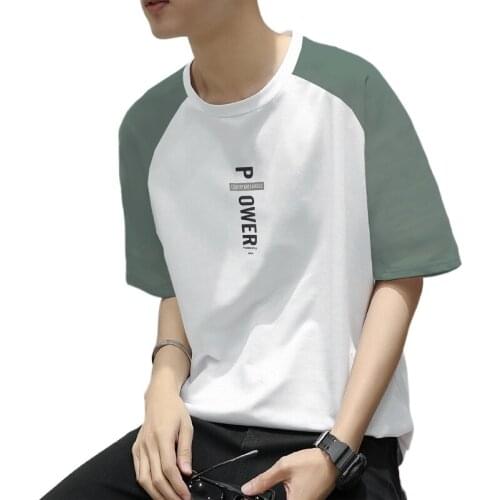 Short sleeve T-shirt, loose fitting mens round neck, Korean version trend, mens clothes on 5-sleeve