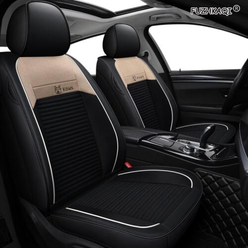 FUZHKAQI flax car seat covers For kia sportage rio stinger niro carens carnival cerato ceed optima soul k3 k5 car seats