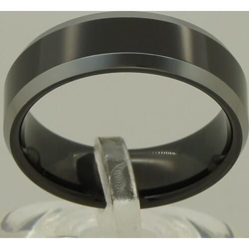 Classic & simple middle black plating shiny small bevel men/women hi-tech scratch proof wedding tungsten ring