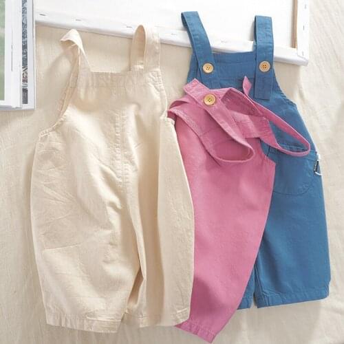 Toddler Girls Overalls Casual Loose Jumpsuit for Boys 2 3 4 5 6 Years Baby Pants Fashion Calf Length Children Jumpsuits 2020 New