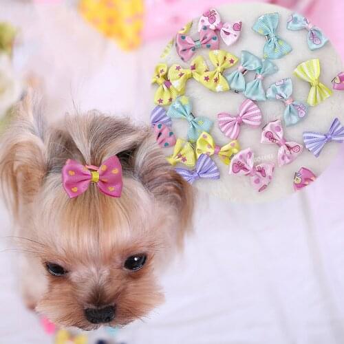 4pc Pet Headquarter Cute Bow-knot cat Dog Headdress Pet Clothing Accessories Beauty Supplies