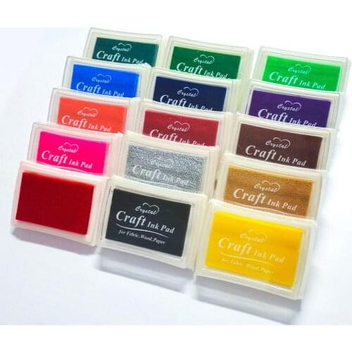 Creative DIY Stamp Pad, Color Ink pad for Rubber Stamps, Fabric Wood Paper Scrapbooking, School Supplies Stationery, Office Stam