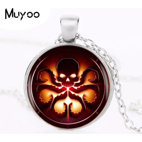Cthulhu Hydra Round Pendant Necklace Long Chian Statement Handmade Vintage Necklace For Gift HZ1