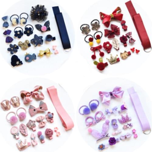 18pcs/Set Baby Hair Clips Baby Girl Crown Bows Hairpins Hair Accessories Kids Child Baby Girls Hair Barrettes Fille Enfant
