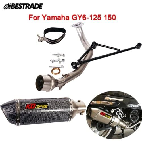 For Yamaha GY6 125cc 150cc Front Link Pipe Bracket Exhaust Muffler Tip With DB Killer Full Muffler System Stainless Steel Silp