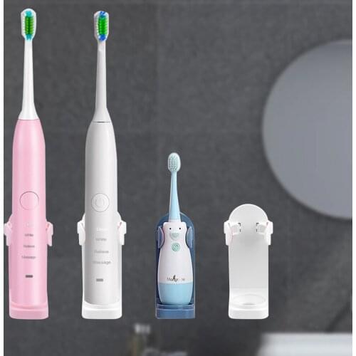Wall Mounted Electric Toothbrush Holder Stand Storage Rack Adhesive Organizer Stand Space Saving Adapt 90% Bathroom Accessories