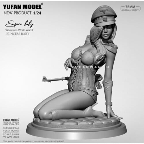 Unpainted Beauty Soldier GK Resin Figure 1/24 Scale Model Kit Resin Colorless Self-Assembled Toy No.051