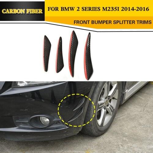 Front Lip Splitter Fins Trims Fender for BMW F22 F23 F87 M2 2 Door 2014-2016 M235 M Sport Convertible Standard Bumper