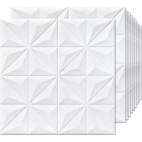 10PC 3D PVC Simple Home Decorative Wall Stickers Diamond-shaped Wallpaper Antique Effect Self-adhesive Bathroom Kitchen Stickers