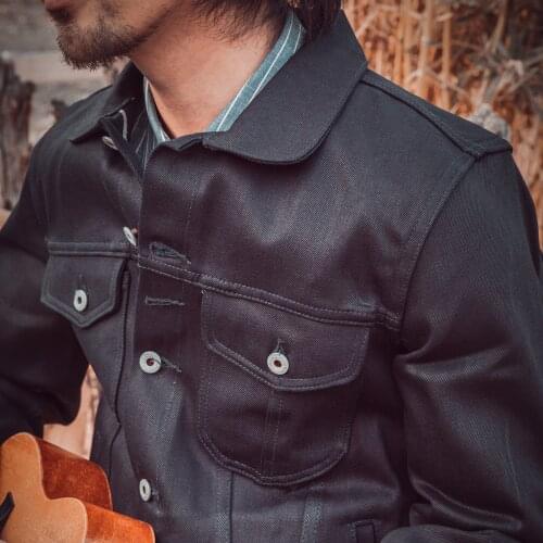 RGT-0008 Read Description! Asian Size 14 Oz Cotton Jacket Casual Stylish Raw Unwashed Denim Coat