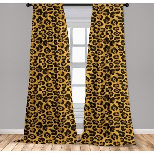 Leopard Print Curtains Rhythmic of Natural Animal Skin Wild Cats Window Treatments for Living Room Bedroom Decor