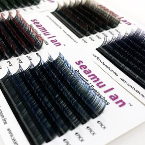 Blue Brown Purple Red Ombre Eyelash Extension Individual Colored Faux Mink Lashes Ombre Soft Fake Eyelashes for Makeup tools