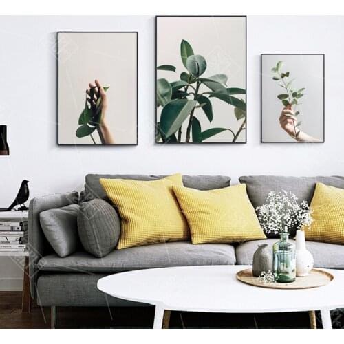 Nordic Home Decoration Landscape Posters and Print Green Plants Leaves Canvas Painting Wall Art Picture for Living Room No Frame