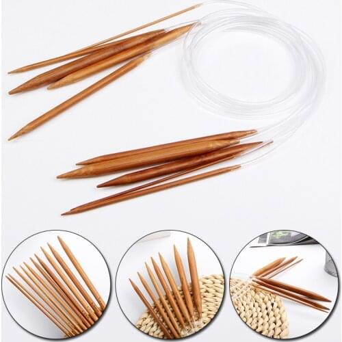 80/120cm Bamboo Circular Knitting Needles Transparent Tube Crochet Hooks For Knitting Sweater Sewing Tools Accessory