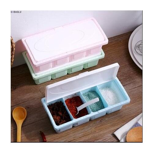 Seasoning Rack Spice Pots Box Storage Container Condiment Jar Kitchen Tool Home Garden Decorative Supplies Tool Drop Shipping