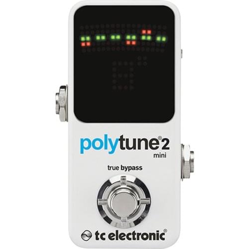 TC Electronic PolyTune 2 Mini Polyphonic Tuning Pedal Small-format Guitar Tuner Pedal 3 Chromatic Tuning Modes - Guitar Only