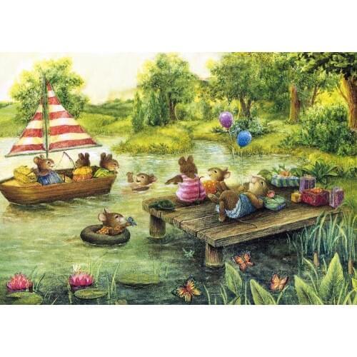 Warm cute rabbit Animal Embroidery Needlework Crafts14CT Counted Unprinted DIY Cross Stitch Kits Handmade Arts Wall Decor