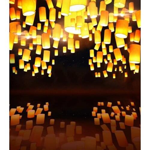 TR 8X8FT Wishing Gold Light Photography Backdrop Water Shadow Wishing Lamps Wedding Background for Studio Custom Props Backdrops