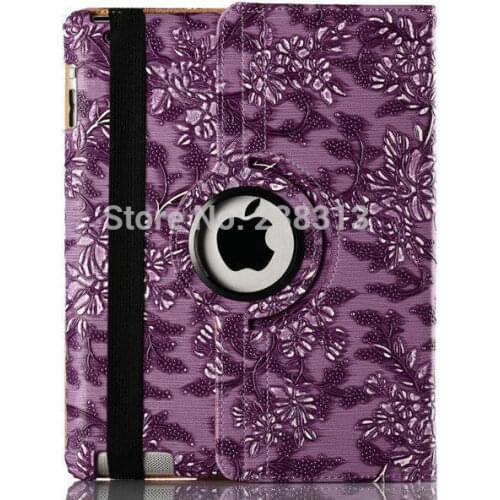360 Degree Rotating Grape Smart Cover Stand Flip Leather Cover Funda Capa Case For iPad 2 3 4 iPad 5 Air iPad Mini 1 2 3 Coque