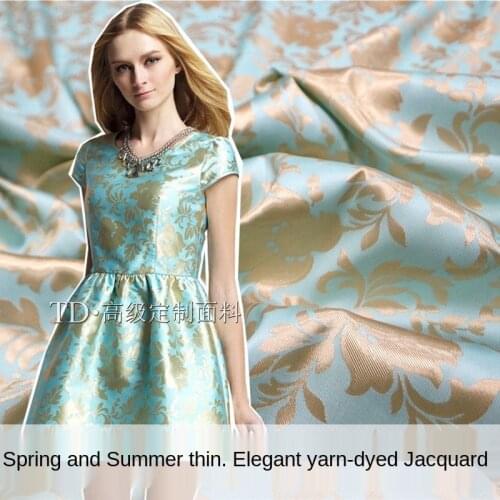 2021 Spring and Summer Thin Three-Dimensional Yarn -Dyed Jacquard Dress Windbreaker Coat Fashion Fabric Brocade Fabric